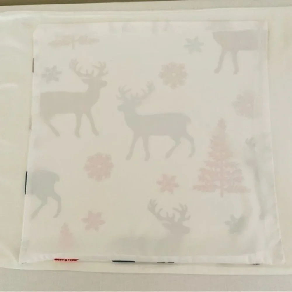 Christmas Reindeer Pillow Cover Holiday Cabin Winter Decor 16x16